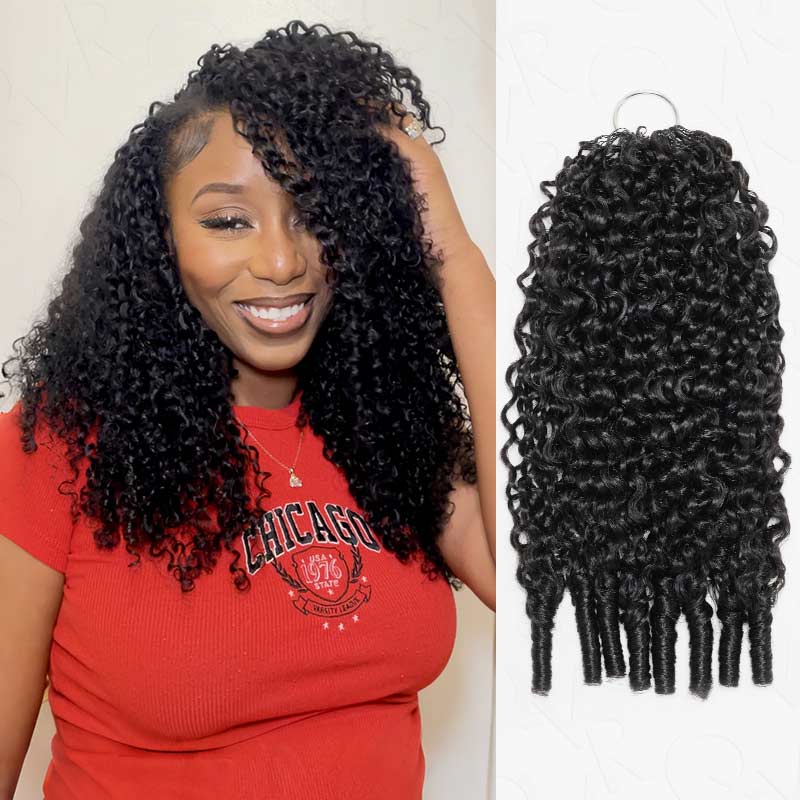 qvr burmese curly crochet human hair extensions, natural black colored crochet braids