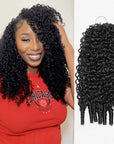 qvr burmese curly crochet human hair extensions, natural black colored crochet braids
