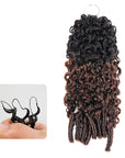 QVR Burmese Curly Feather Crochet Human Hair Ombre Brown 