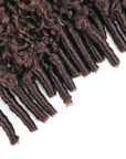 QVR Burmese Curly Feather Crochet Human Hair Ombre Brown 
