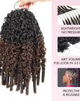 QVR Burmese Curly Feather Crochet Human Hair Ombre Brown 