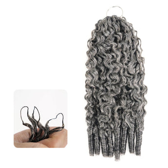P3G5|Salt Pepper Burmese Curly Feather Crochet Weave Hair Extensions