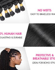 QVR Water Wave Bulk Hair Extensions for Boho Knotless Braiding