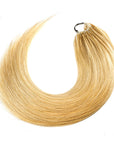 QVR Silk Straight Feather Crochet Human Hair Golden Blonde Color 