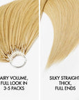 QVR Silk Straight Feather Crochet Human Hair Golden Blonde Color 