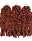 QVR Burmese Curly Feather Crochet Human Hair Bright Brown 