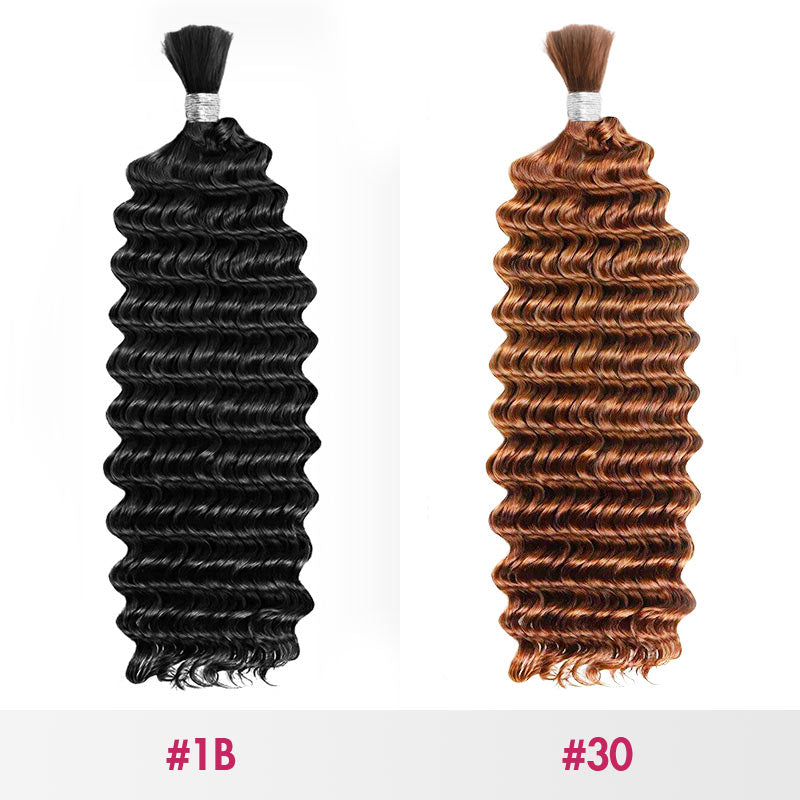 QVR Deep Wave Bulk Human Hair For Knotless Boho Braids – QVR Hair