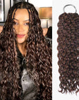 QVR Water Wave Miracle Knots Hair Feather Crochet Human Hair Dark Brown Croche Weave Hair Extensions