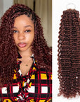 QVR Reddish Brown Human Crochet Hair Small Kinky Curly Machine Made 