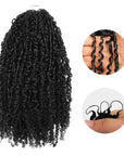 QVR Afro Twist Curly Crochet Hair Natural Black Machine Made Feather Crochet Human Hair Extension
