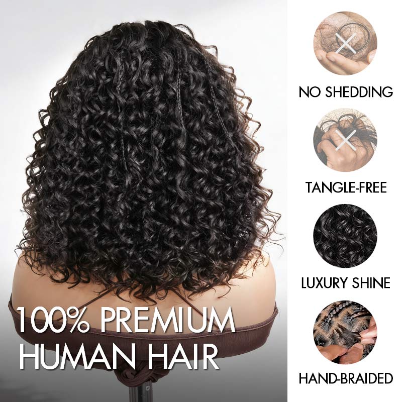 QVR Knotless Boho Braid 5X5 Lace Closure Wig with Braided Top Wear To Go Virgin Human Hair Wigs