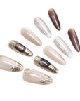US Only|QVR Cold Brew Amber Press-On Nails