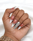 US Only|QVR Diamond Peach Glow Press-On Nails