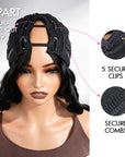 QVR Glueless Pre-Curled New Body Wave Human Hair U Part Wigs
