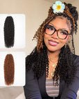 QVR Brown Highlight Crochet Hair Small Kinky Curly 