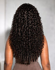 QVR Burmese Curly Feather Crochet Human Hair Dark Brown Machine Made Crochet Weave Hair Extensions