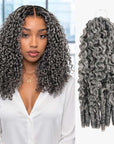 QVR Burmese Curly Feather Crochet Human Hair Salt Pepper Machine Made Crochet Weave Hair Extensions