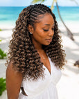 QVR Deep Wave Feather Crochet Human Hair Highlight 