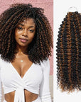 QVR Brown Highlight Feather Crochet Human Hair 
