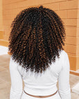 QVR Brown Highlight Feather Crochet Human Hair 