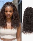 QVR Burmese Kinky Curly Feather Crochet Human Hair Dark Brown Miracle Knots Crochet Weave Hair Extensions