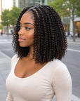 QVR Brown Highlight Feather Crochet Human Hair 