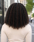 QVR Brown Highlight Feather Crochet Human Hair 