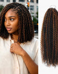 QVR Brown Highlight Feather Crochet Human Hair 