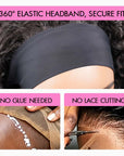 QVR Hair Twist Curly Headband Wig 100% Human Hair Glueless Wigs for Women