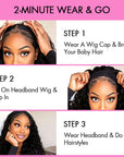 QVR Hair Twist Curly Headband Wig 100% Human Hair Glueless Wigs for Women