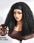 QVR Hair Twist Curly Headband Wig 100% Human Hair Glueless Wigs for Women
