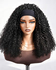 QVR Hair Twist Curly Headband Wig 100% Human Hair Glueless Wigs for Women