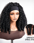 QVR Burmese Curly Headband Wig 100% Human Hair Glueless Wigs for Women