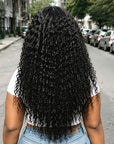 QVR Water Deep Wave Feather Crochet Human Hair Natural Black Miracle Knots Crochet Weave Hair Extensions
