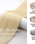 QVR Invisible Straight Tape In Hair Extensions Natural Black Premium 