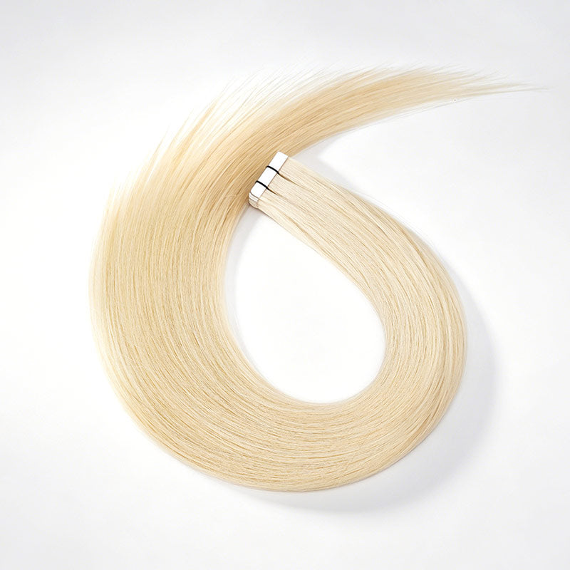 QVR Invisible Straight Tape In Hair Extensions Natural Black Premium 