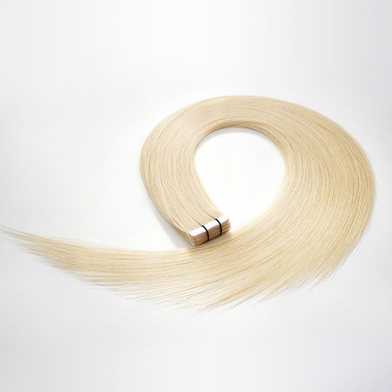 QVR Invisible Straight Tape In Hair Extensions Natural Black Premium 
