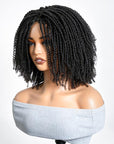 QVR Glueless Spiral Coily Curly V Part Wig Beginner Friendly Short Bob Wigs