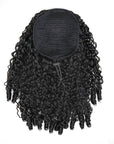QVR Drawstring Ponytail Extension Burmese Curly Human Hair Ponytail Hairstyle