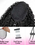 QVR Drawstring Ponytail Extension Burmese Curly Human Hair Ponytail Hairstyle