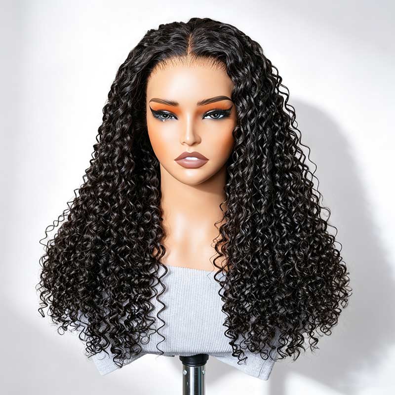 QVR Pre Everything Wear and Go Glueless Water Wave Lace Front Wig Voluminous Human Hair Wigs
