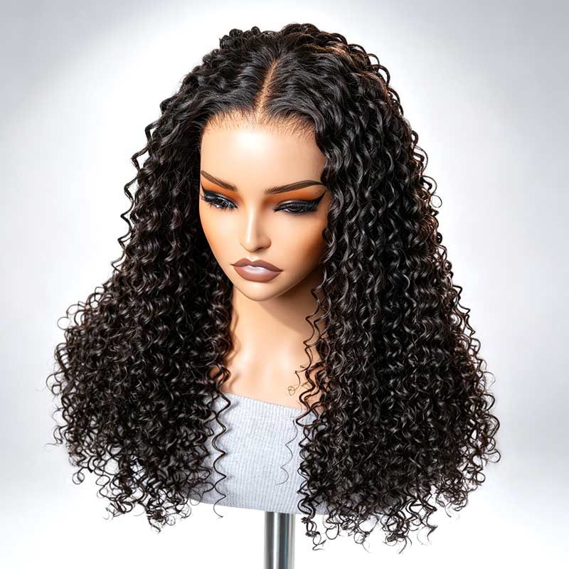 QVR Pre Everything Wear and Go Glueless Water Wave Lace Front Wig Voluminous Human Hair Wigs