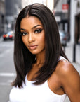 QVR Straight 9x6 Layered Short Human Hair Wig Wear and Go Glueless Bob Wig for Black Women