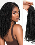 QVR Pre-Twisted Passion Twist Feather Crochet Braiding Hair Extensions for Women
