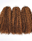 QVR Burmese Kinky Curly Feather Crochet Human Hair Highlight 