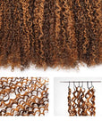 QVR Burmese Kinky Curly Feather Crochet Human Hair Highlight 