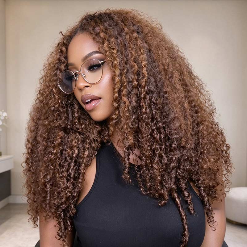 QVR Burmese Curly Feather Crochet Human Hair Highlight 