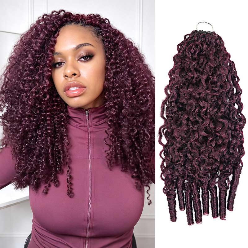 QVR Seamless Burmese Curly Feather Crochet Hair Highlight 