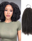 QVR Afro Kinky Curly Crochet Hair Machine Made Natural Black Feather Human Hair Extension