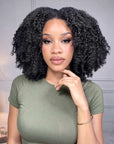 QVR Afro Kinky Curly Crochet Hair Machine Made Natural Black Feather Human Hair Extension